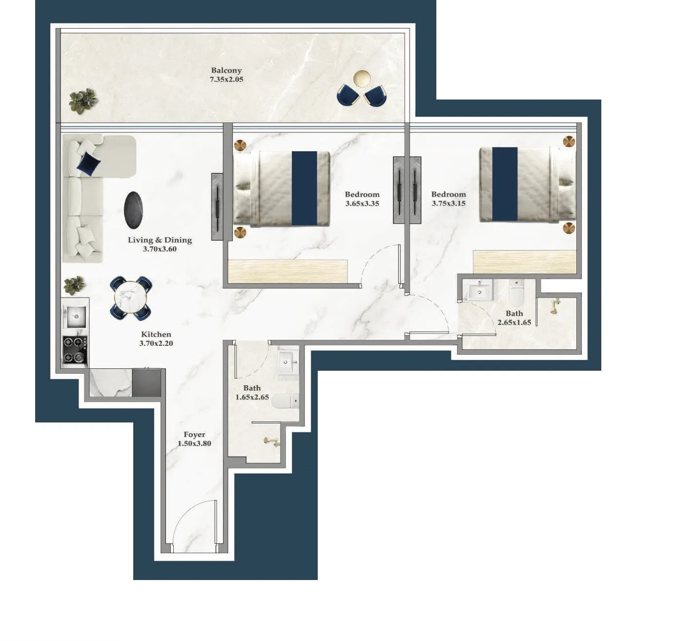 2 yatak odalı daire — Dubai Silicon Oasis — 14/14