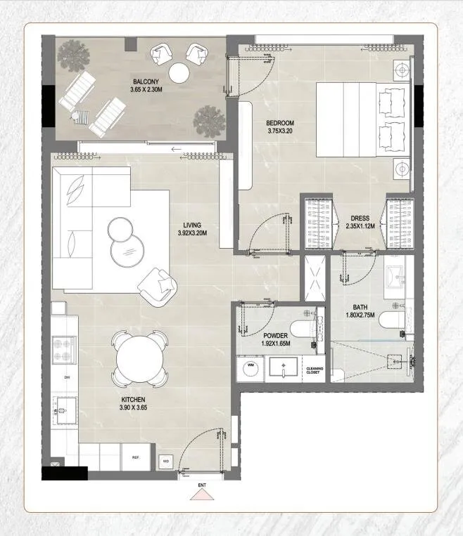 1 yatak odalı daire — Jumeirah Garden City, Dubai — 29/35