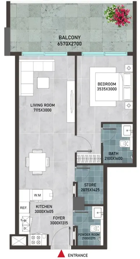 1 yatak odalı daire — Dubai Land — 13/13