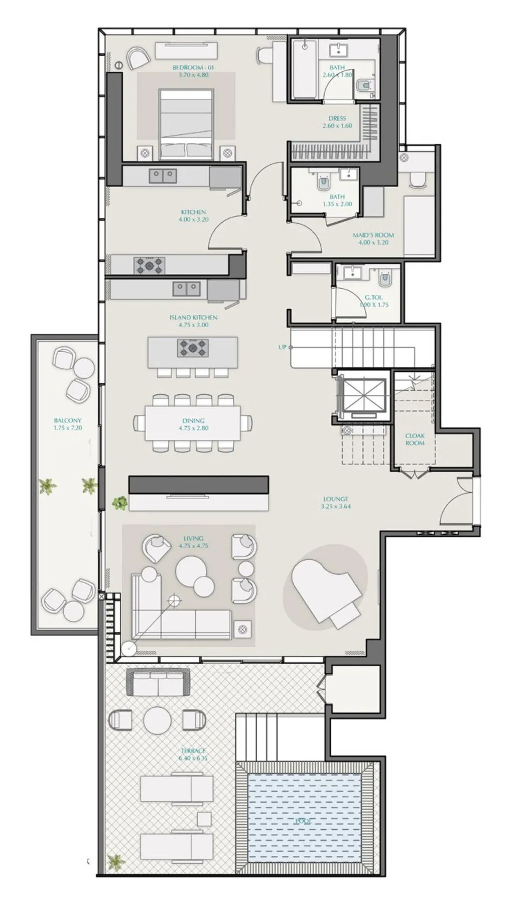 4 yatak odalı daire — Wasl 1, Dubai — 20/20