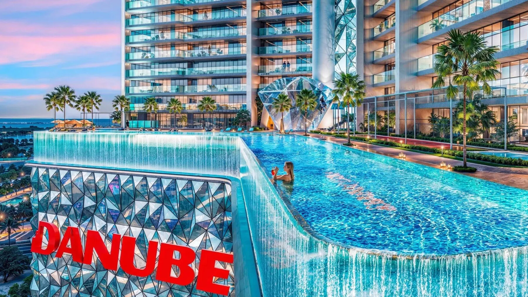 Luxe appartement in het nieuwe Diamondz by Danube-complex in Jumeirah Lak, 1 slaapkamers, 70 m²