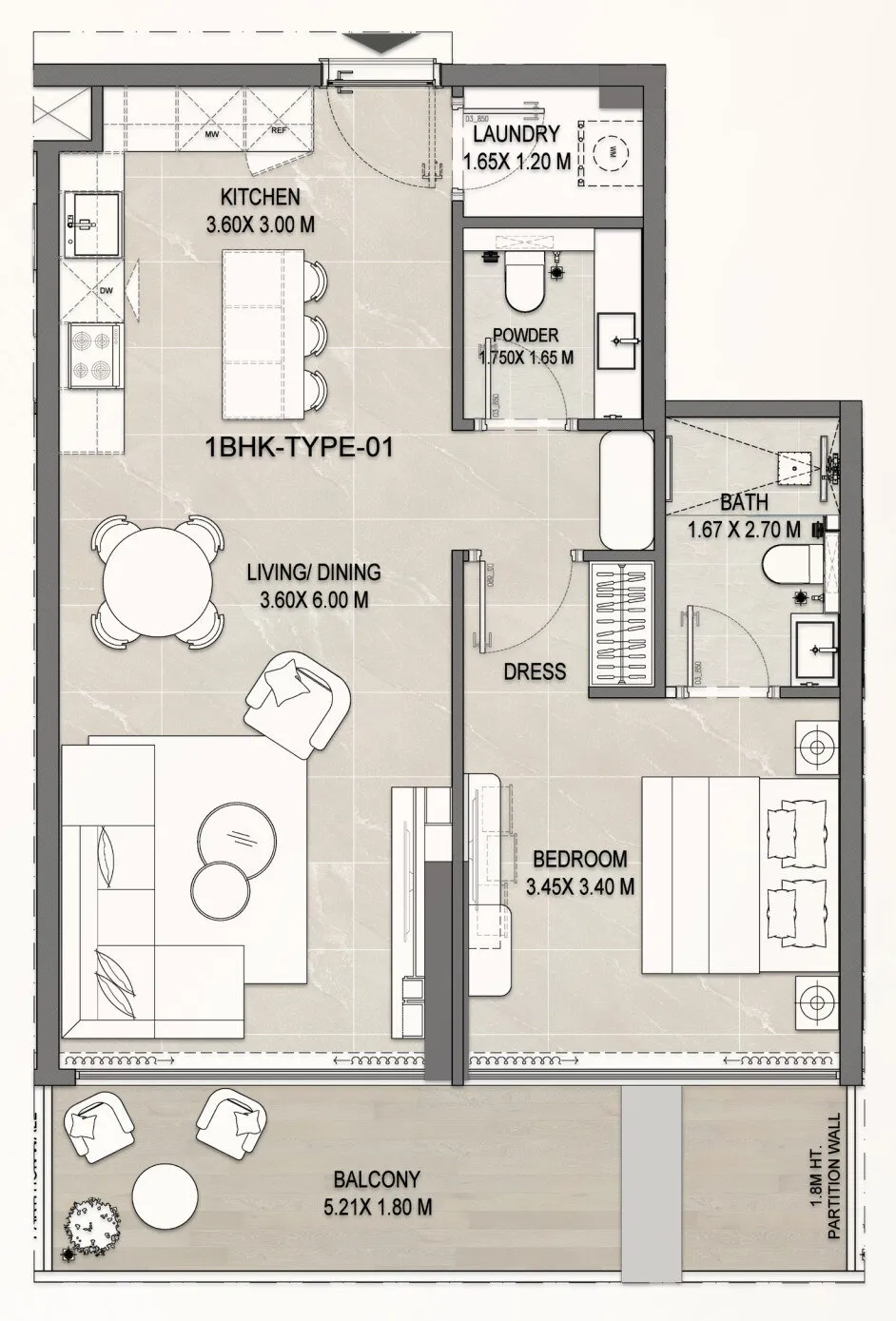 1 yatak odalı daire — Dubai Islands — 6/6