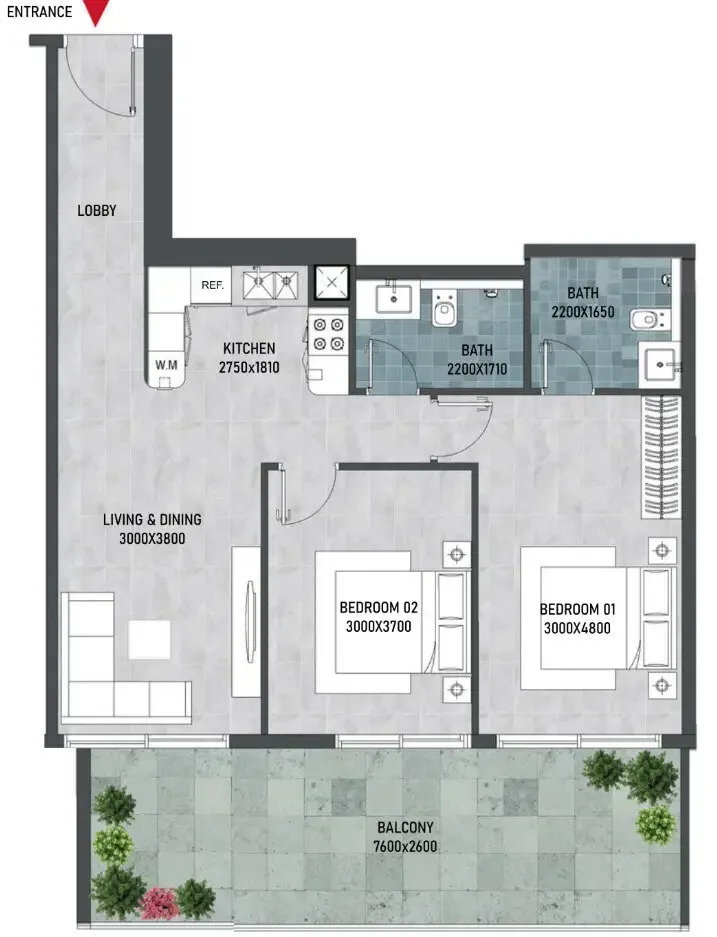 2 yatak odalı daire — Dubai Land — 13/13