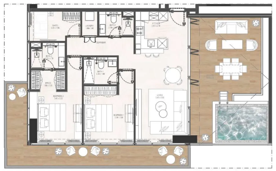 2 yatak odalı daire — Jumeirah Village Circle, Dubai — 8/8
