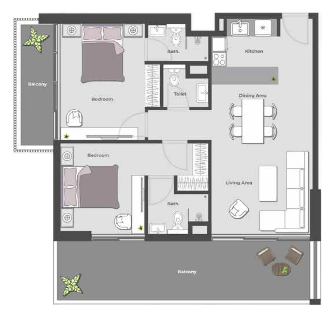 2 yatak odalı daire — Dubai Land — 18/18