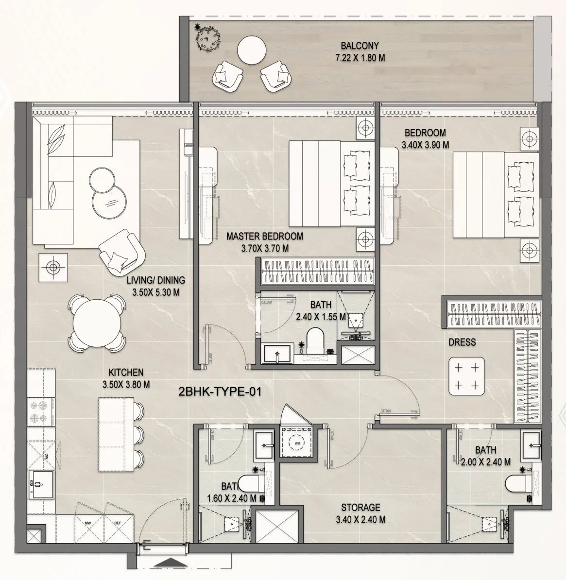 2 yatak odalı daire — Dubai Islands — 6/6