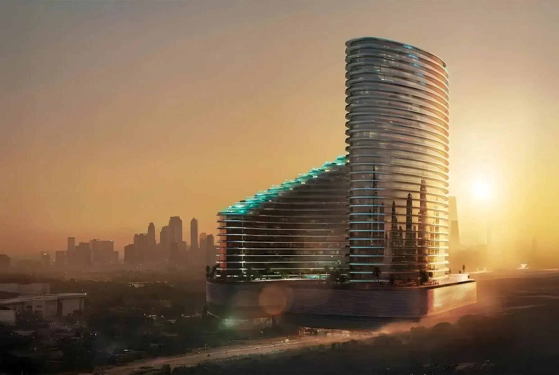 Binghatti Skyflame: Eigentijds stedelijk vastgoed in Majan, Dubailand!, 2 Slaapkamers, 117 m²
