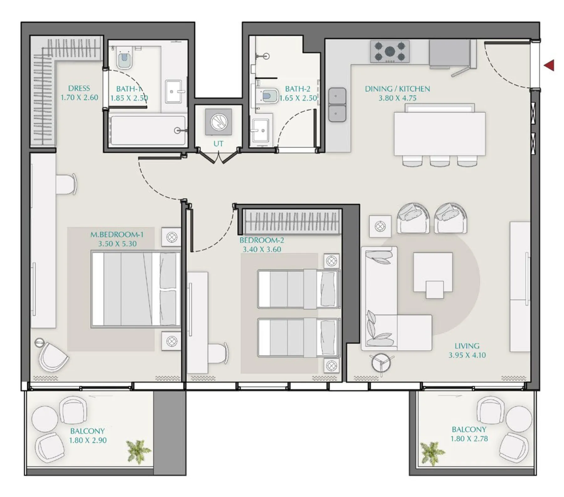 2 yatak odalı daire — Wasl 1, Dubai — 20/20