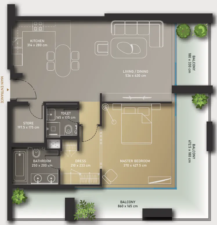 1 yatak odalı daire — Palm Jumeirah, Dubai — 20/20