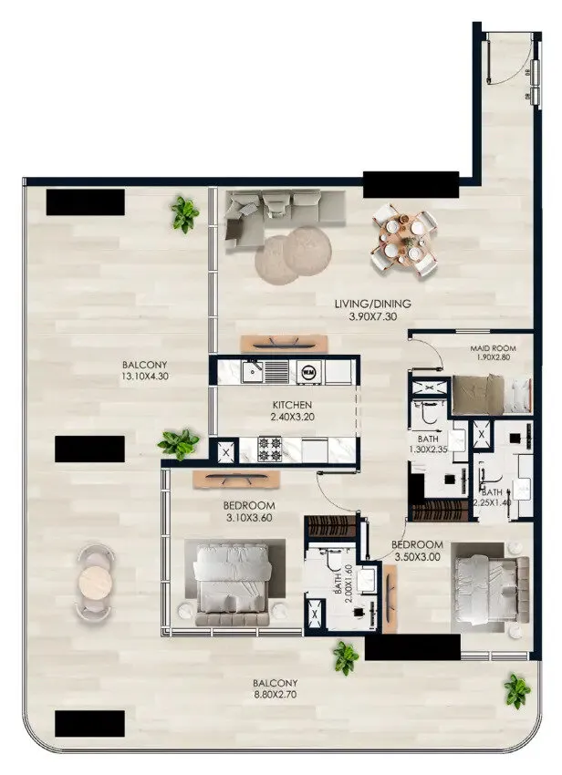 2 yatak odalı daire — JVT District 4, Dubai — 20/20