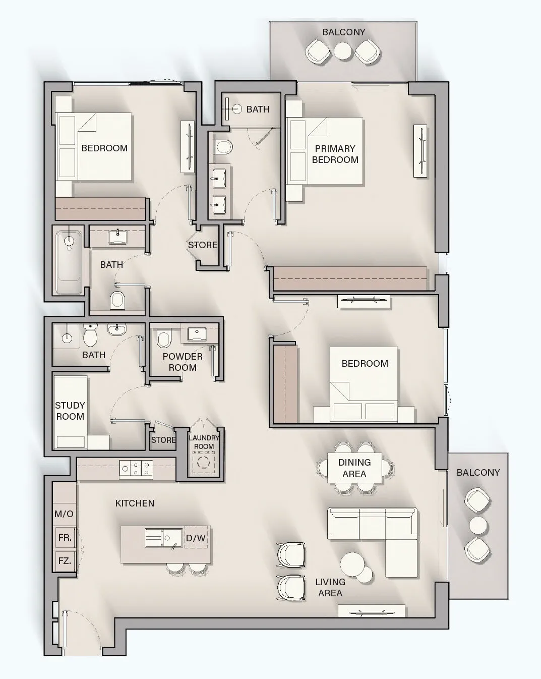 3 yatak odalı daire — Falcon City, Dubai — 16/16