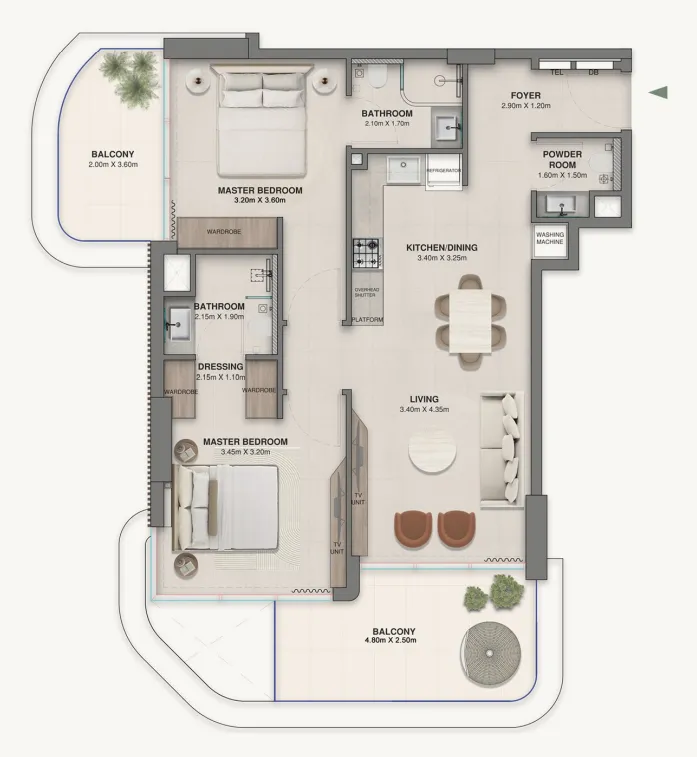 2 yatak odalı daire — Meydan, Dubai — 17/17