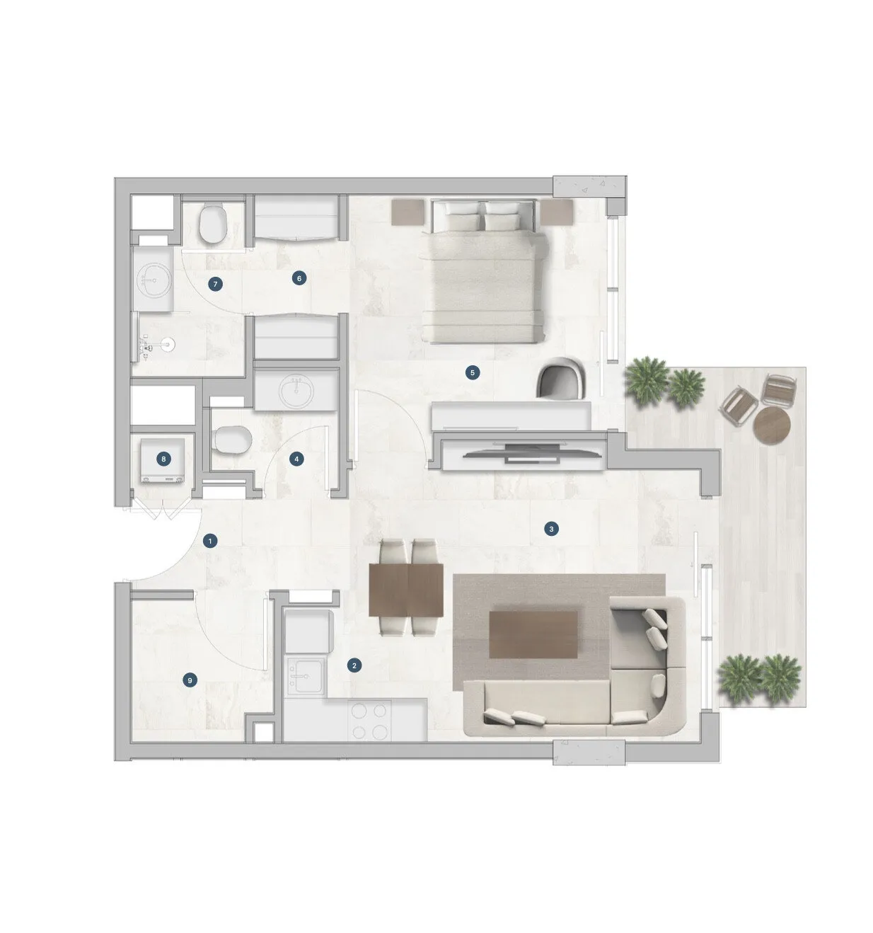 1 yatak odalı daire — Jebel Ali Village, Dubai — 15/15