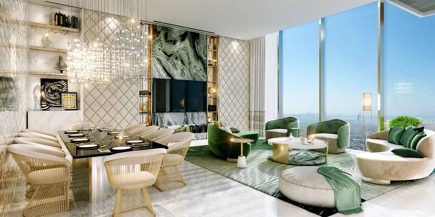 Appartement in de luxueuze wolkenkrabber Safa Two van 83 verdiepingen in een van de meest populaire, 1 slaapkamers, 73,53 m²