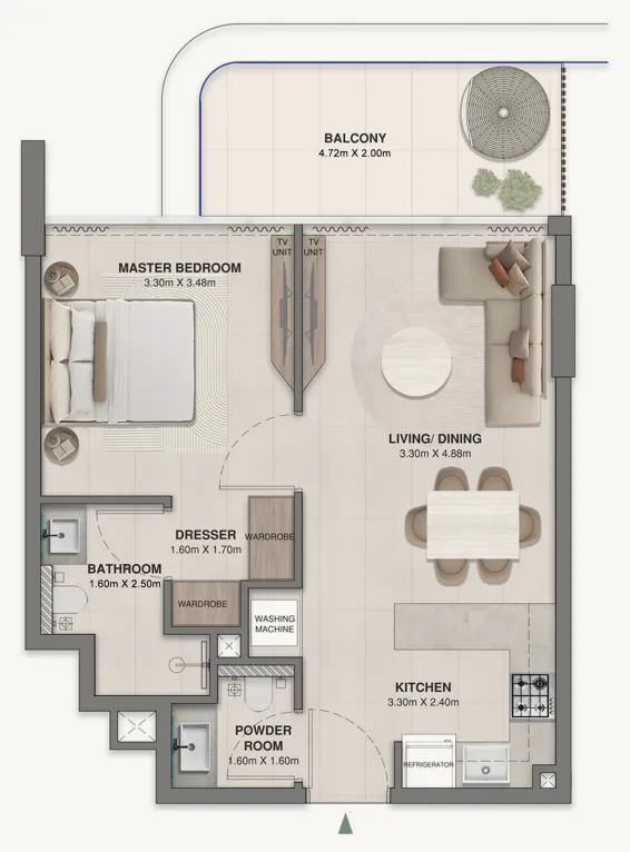 1 yatak odalı daire — Meydan, Dubai — 17/17