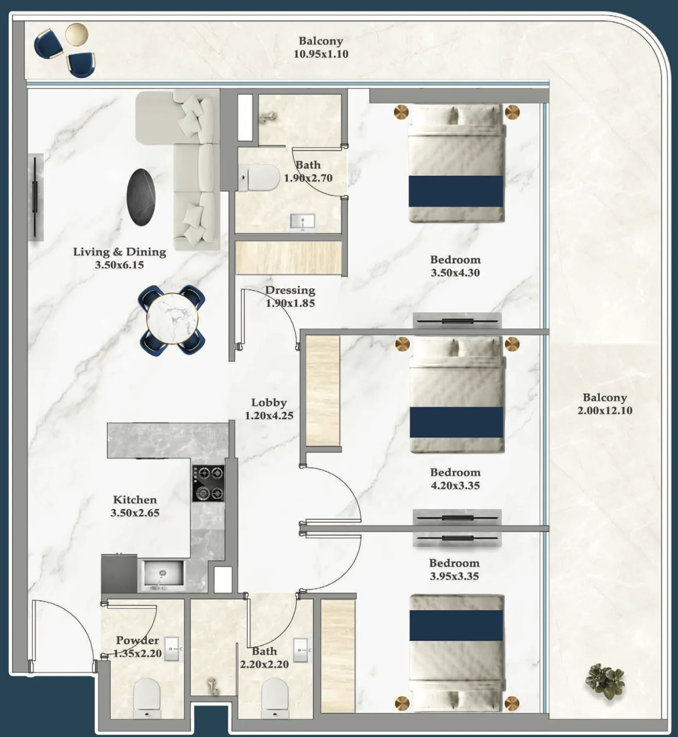 3 yatak odalı daire — Jebel Ali, Dubai — 15/15
