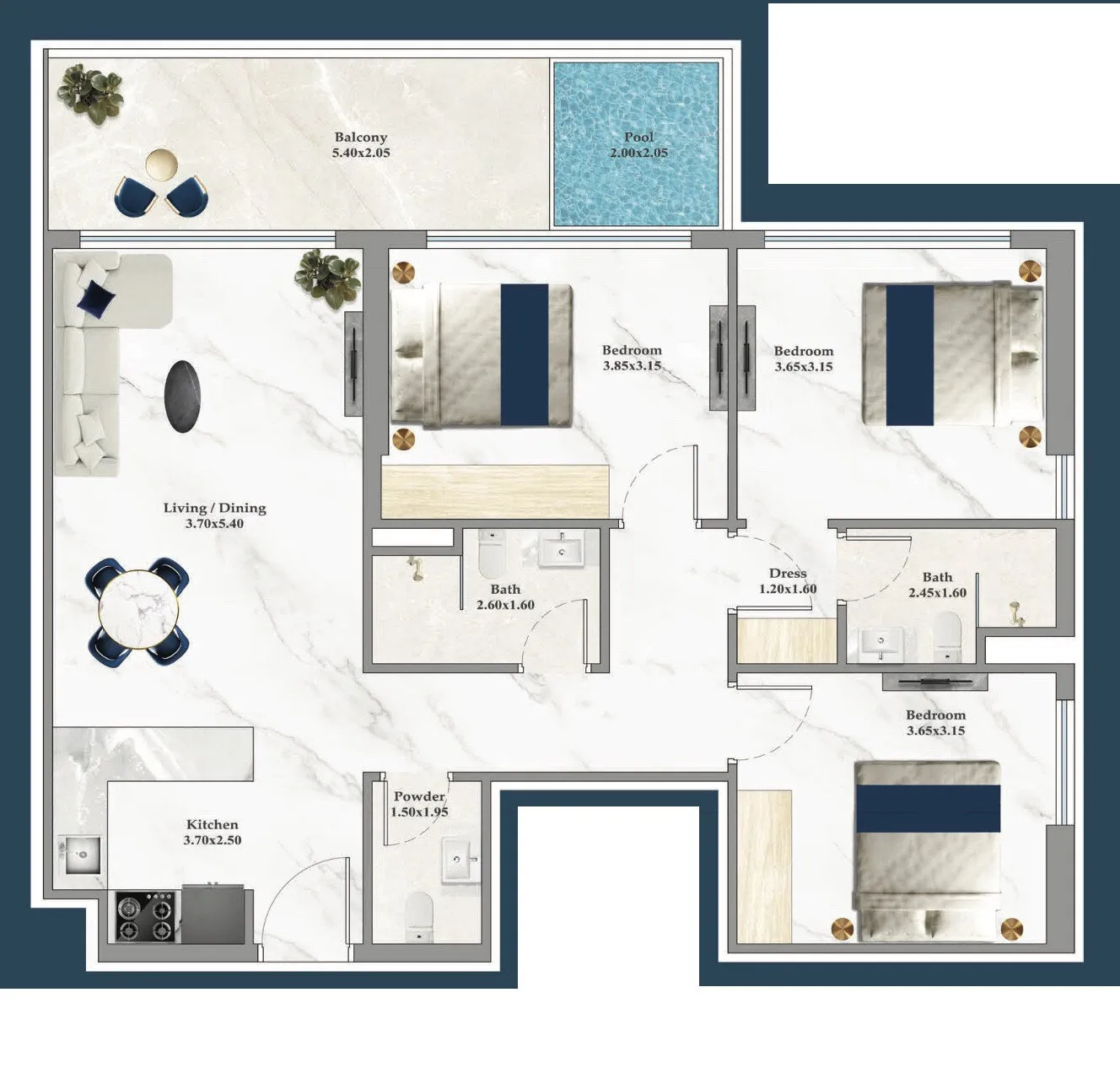 3 yatak odalı daire — Dubai Silicon Oasis — 14/14