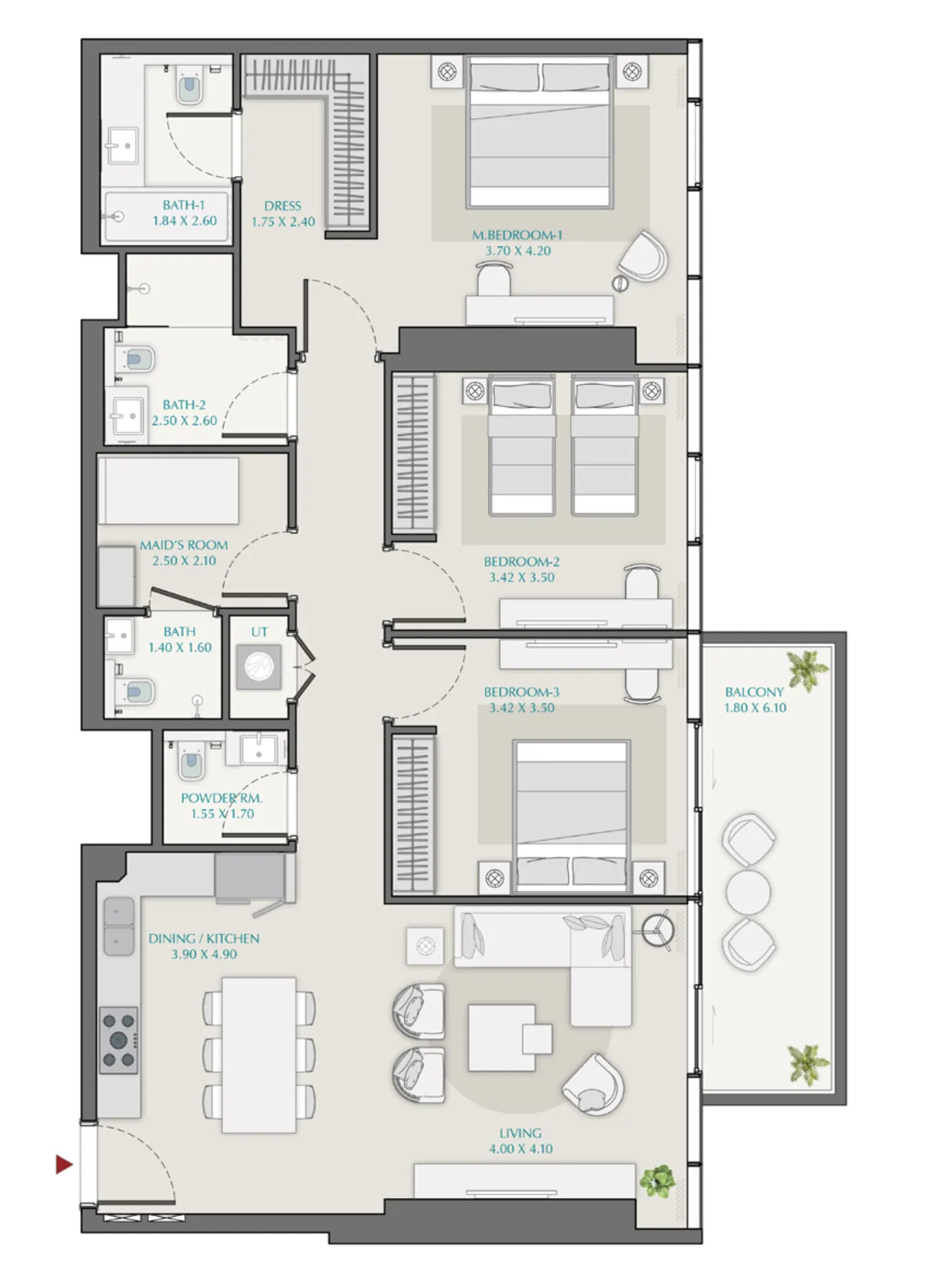 3 yatak odalı daire — Wasl 1, Dubai — 20/20