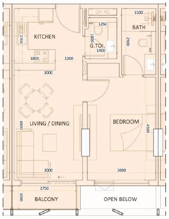 1 yatak odalı çatı katı — Dubai Islands — 10/10