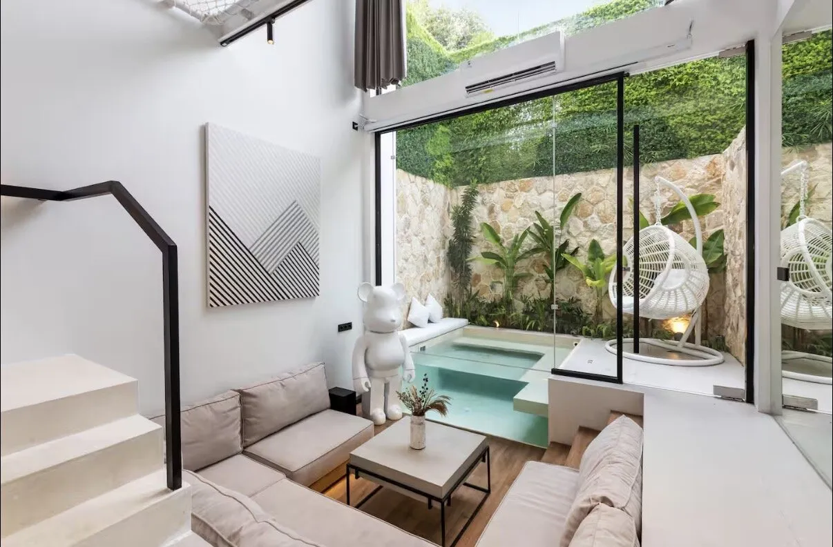 Casa adosada lista con jacuzzi en Canggu!, 1 habitación, 74 m²