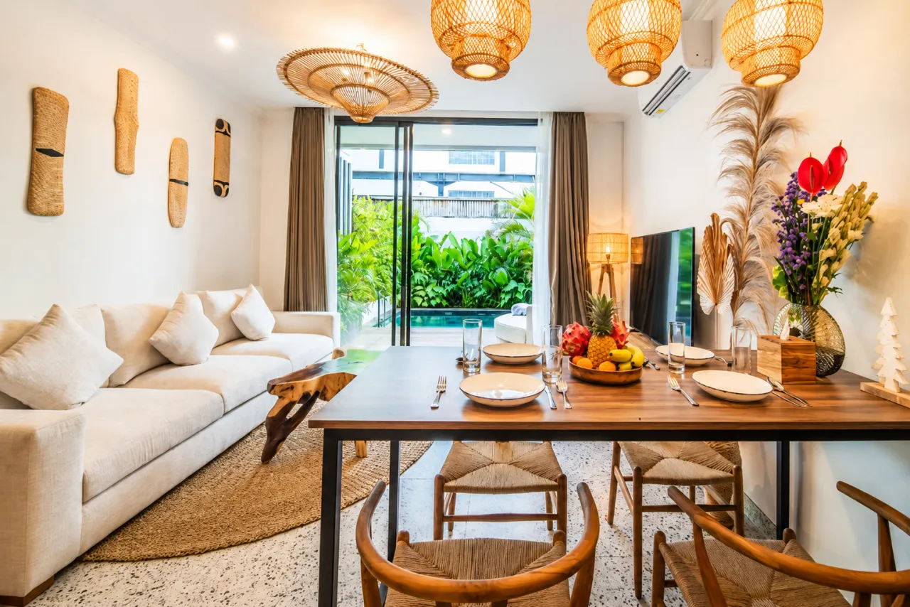Tropisch herenhuis in Berawa, Canggu, 2 slaapkamers, 104 m²
