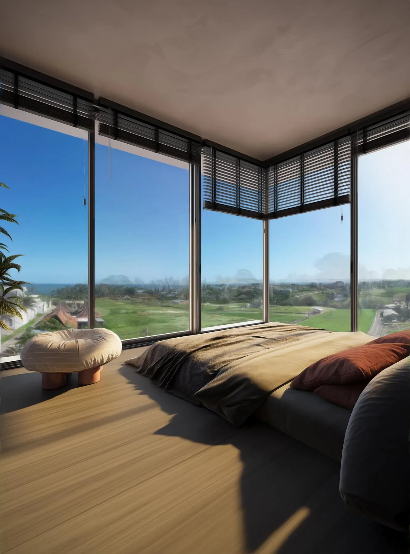Appartement met uitzicht op de oceaan en de zonsondergang in Seseh (Bali)!, 1 slaapkamer, 57,69 m²