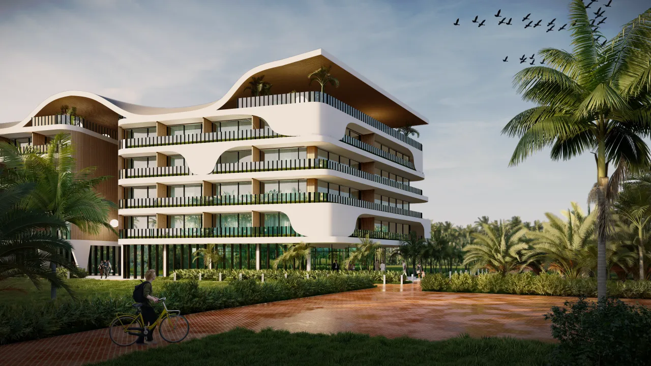 Premium-Apartment im Zentrum von Batu Bolong in der Nähe des Ozeans!, 2 Schlafzimmer, 49 m²