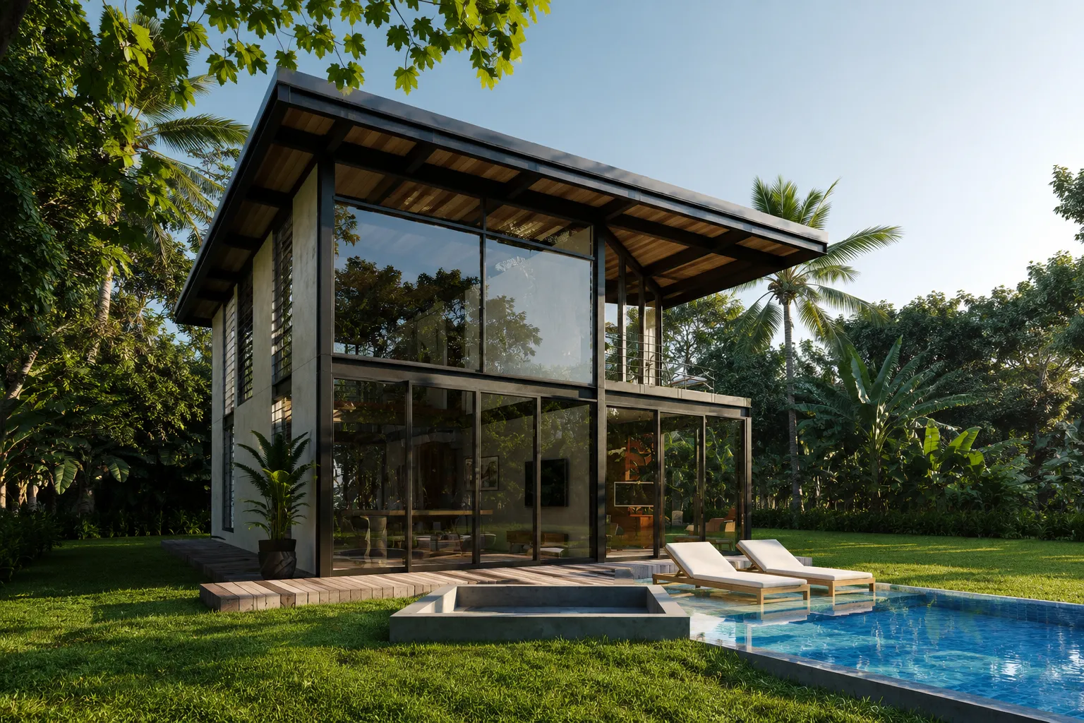 Villa design avec toit et vue sur la jungle !, 2 chambres, 206 m²