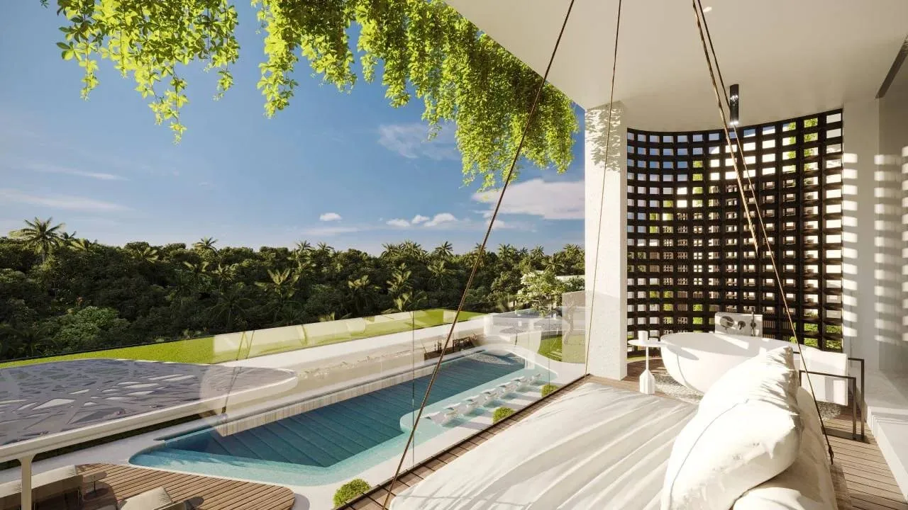 Apartments and villas with a private pool surrounded by nature!, 2 bedrooms, 330.8 m²