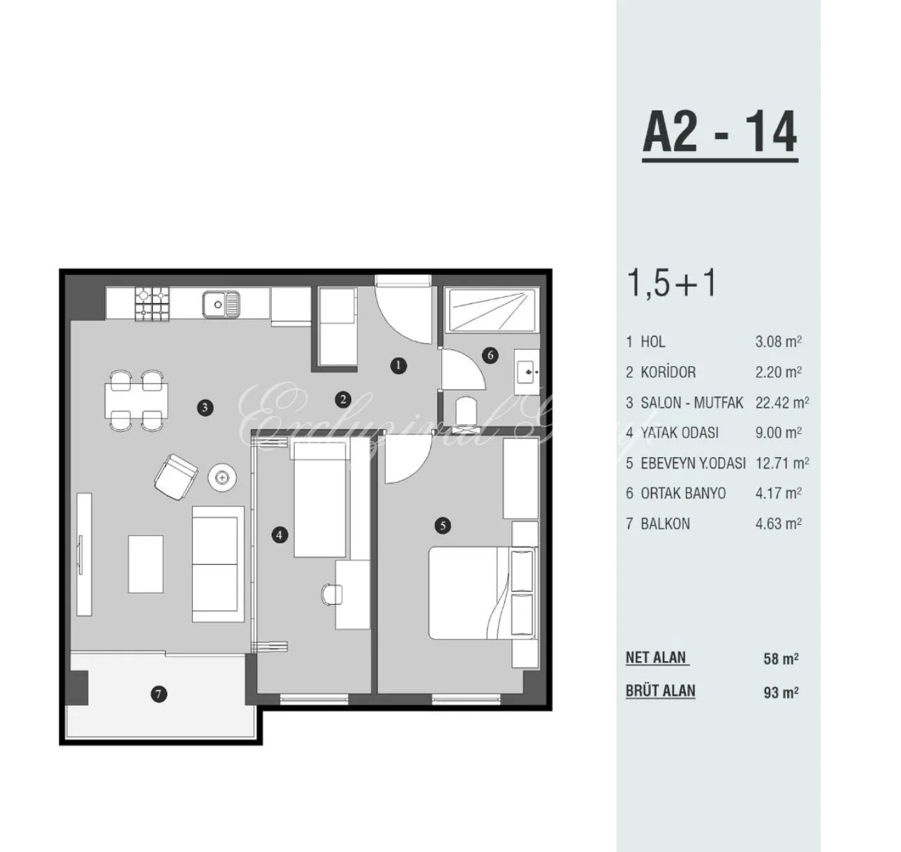 Wohnung mit 1 Schlafzimmer zum Kauf in Istanbul — 6/6