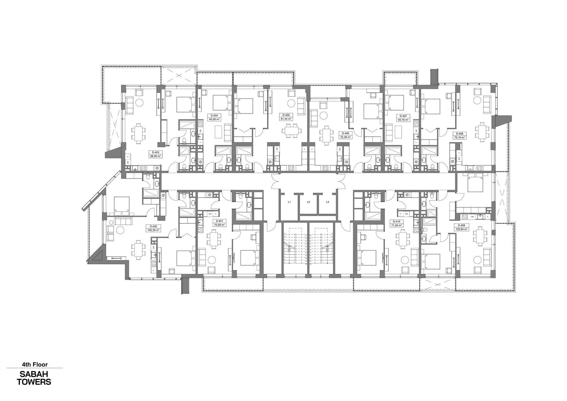 1 yatak odalı daire — Sea Breeze, Bakü, Abşeron — 3/3