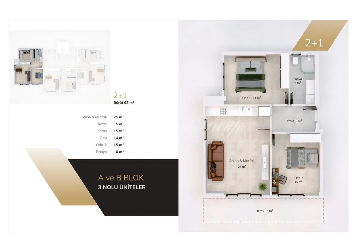 Appartement met 1 slaapkamer te koop in Marmaris, Muğla — 14/18