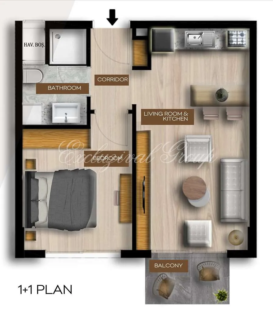 Appartement met 1 slaapkamer te koop in Kuşadası, Aydın — 16/18