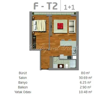 Appartement met 1 slaapkamer te koop in Istanbul, Istanboel — 13/14