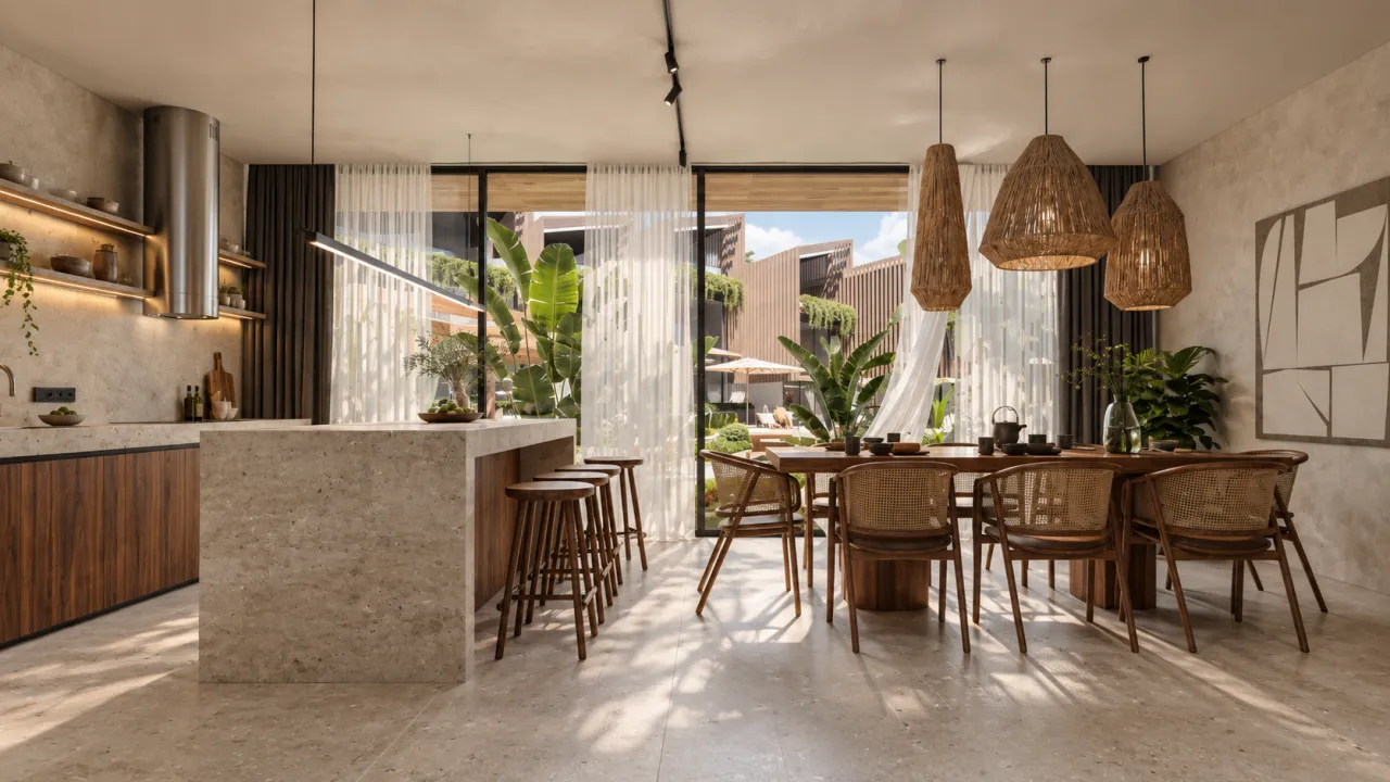 Villa's in het Pandawa Hills Villas-complex met een uniek natuurlandschap aan de oceaan., 2 slaapkamers, 125 m²