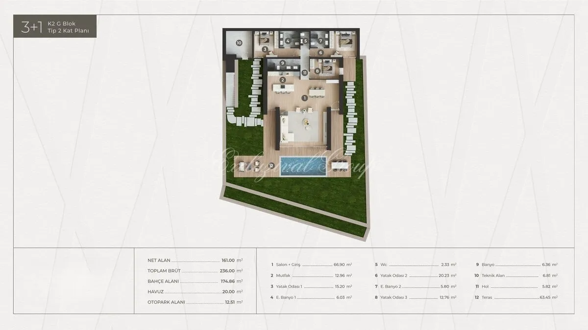 Villa met 2 slaapkamers te koop in Bodrum, Muğla — 18/18