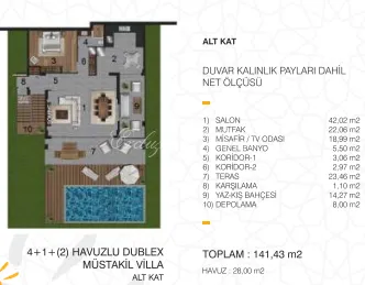 Villa met 2 slaapkamers te koop in Bodrum, Muğla — 17/20