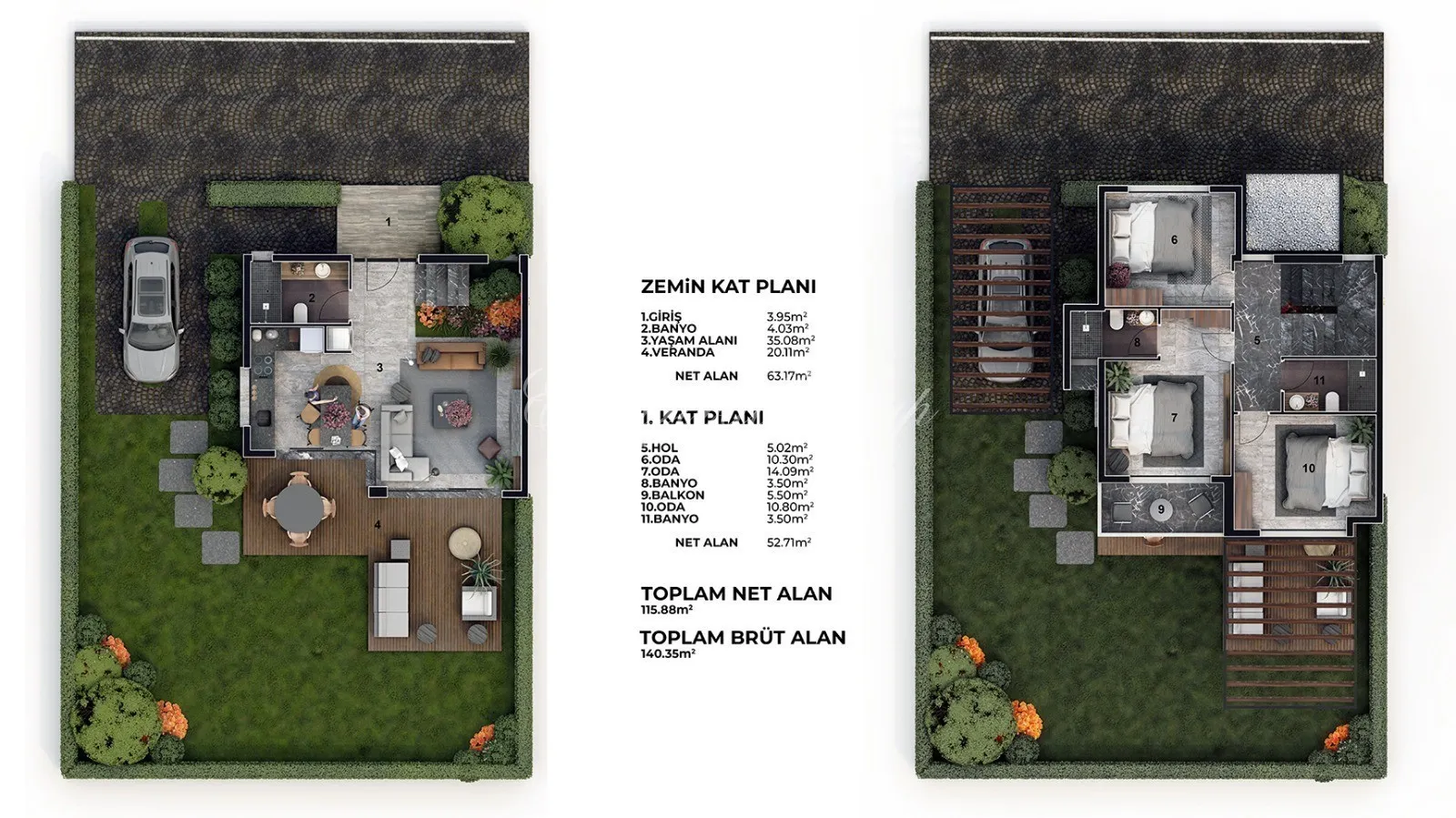 Villa met 3 slaapkamers te koop in Bodrum, Muğla — 11/18