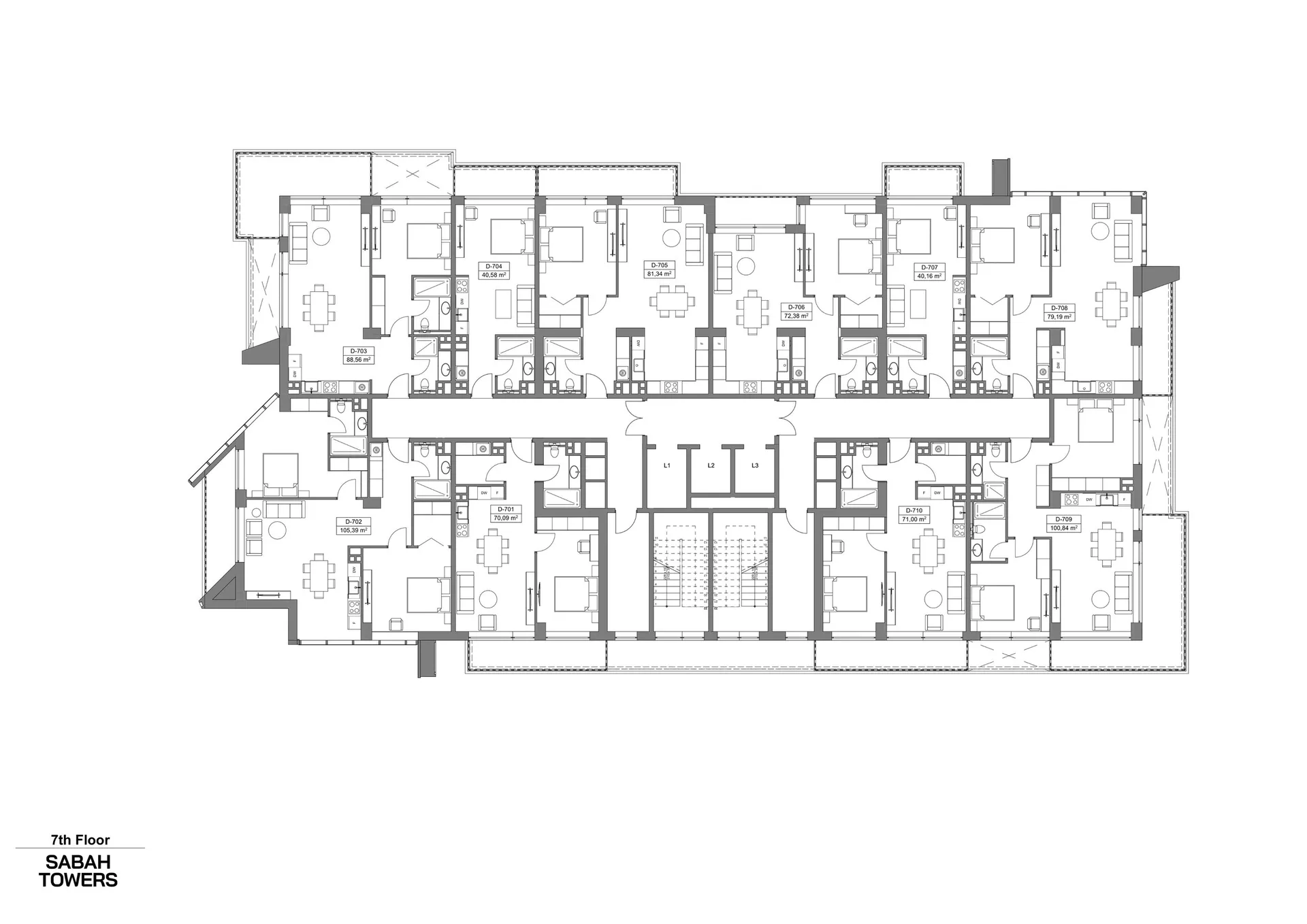 1 yatak odalı daire — Sea Breeze, Bakü, Abşeron — 3/3