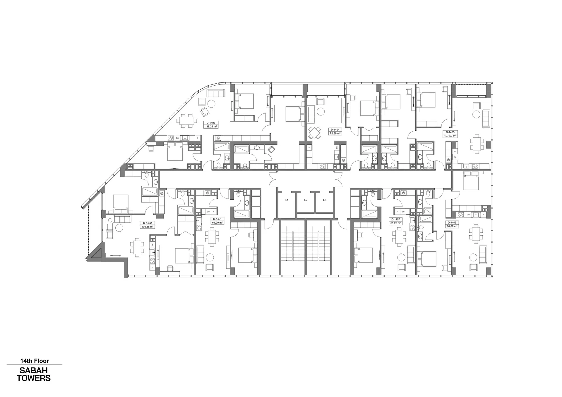3 yatak odalı daire — Sea Breeze, Bakü, Abşeron — 3/3