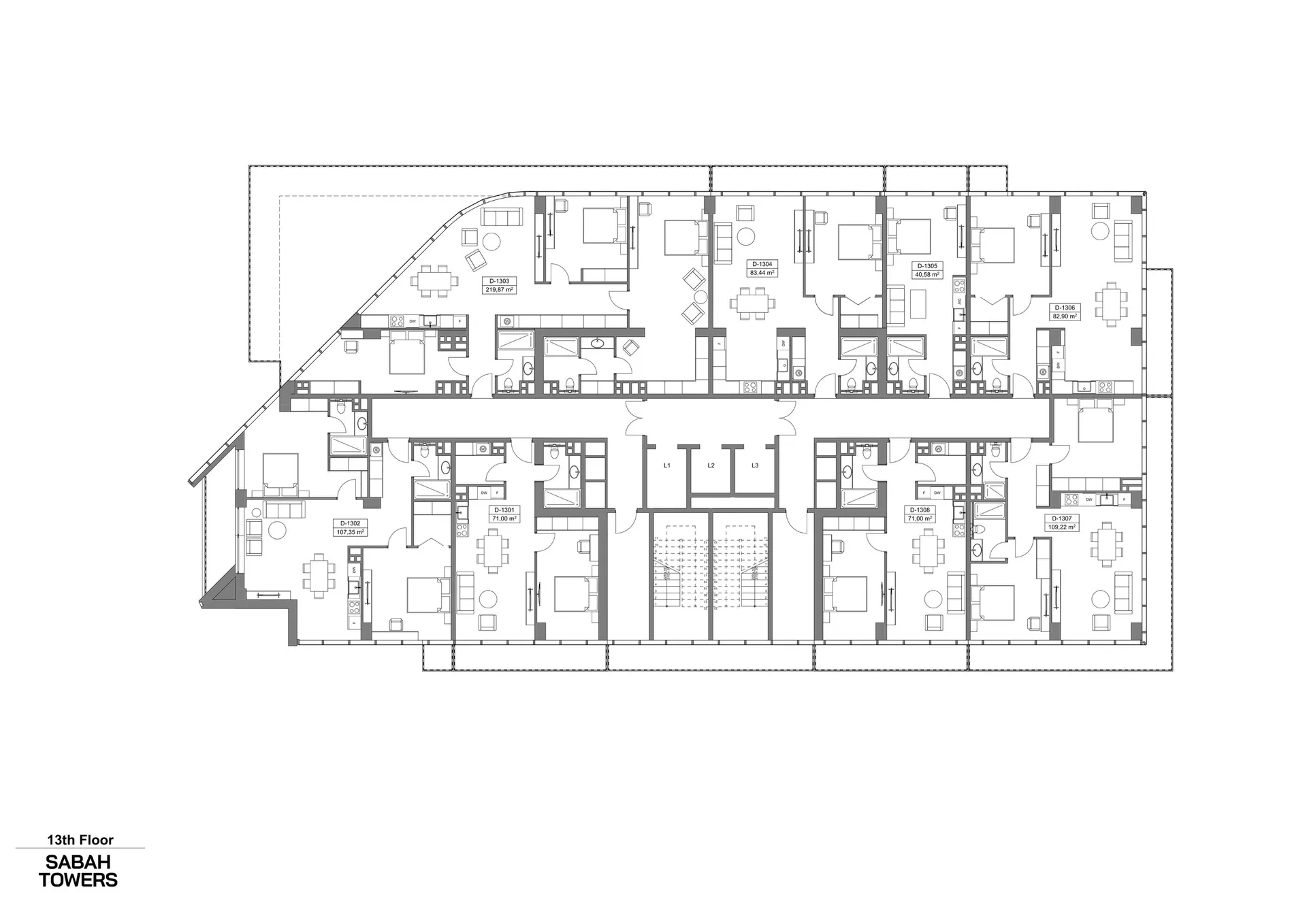 1 yatak odalı daire — Sea Breeze, Bakü, Abşeron — 3/3
