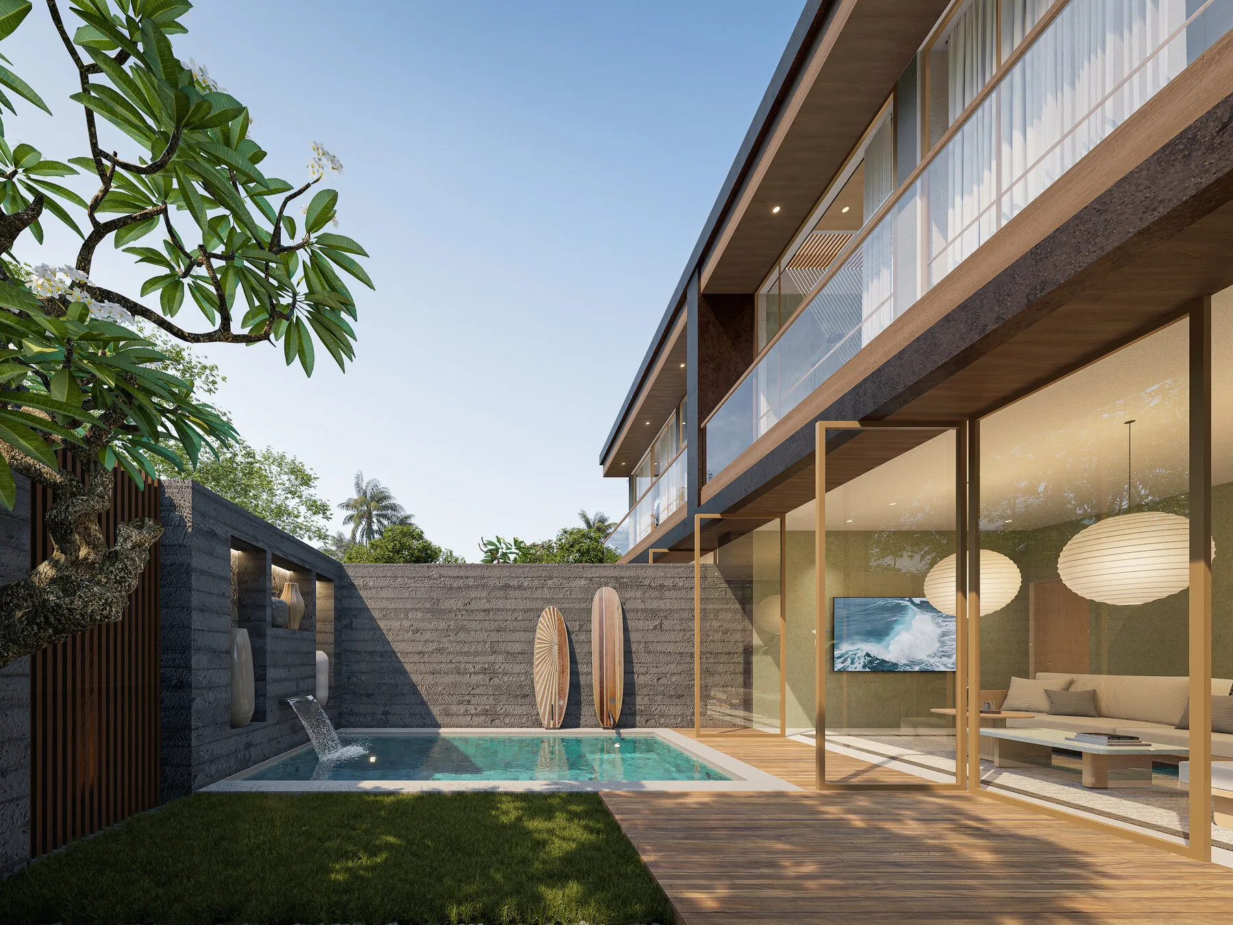 Possibilité d'acheter une villa avec vue imprenable sur les montagnes et l'océan dans un quartier calme de Kedungu !, 2 chambres, 110 m²