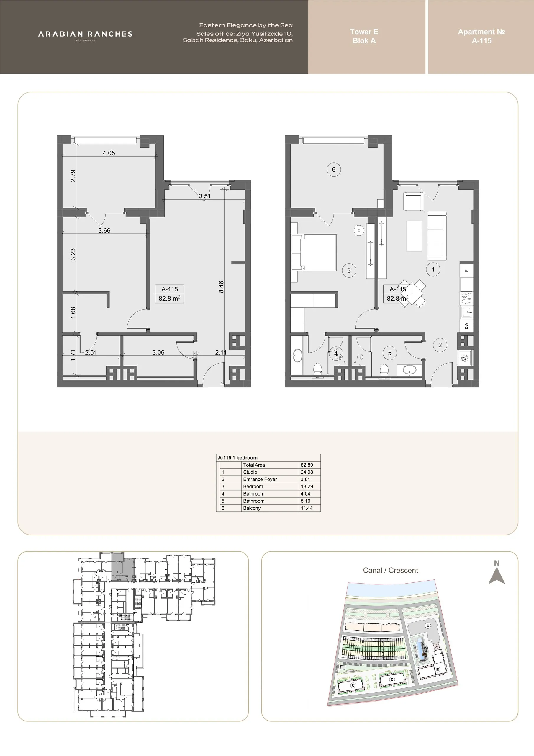 1 yatak odalı daire — Sea Breeze, Bakü, Abşeron — 2/3