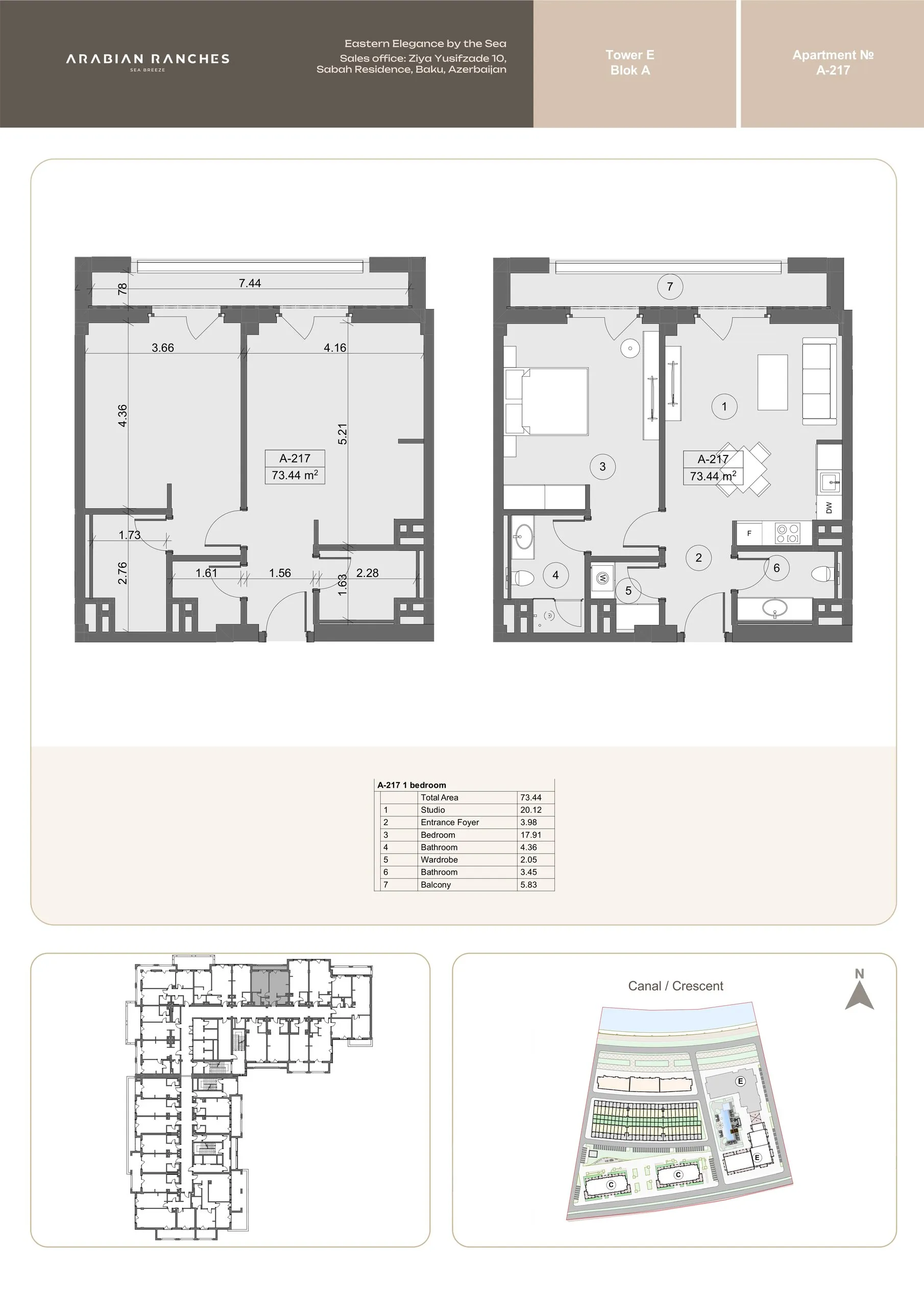 1 yatak odalı daire — Sea Breeze, Bakü, Abşeron — 2/3