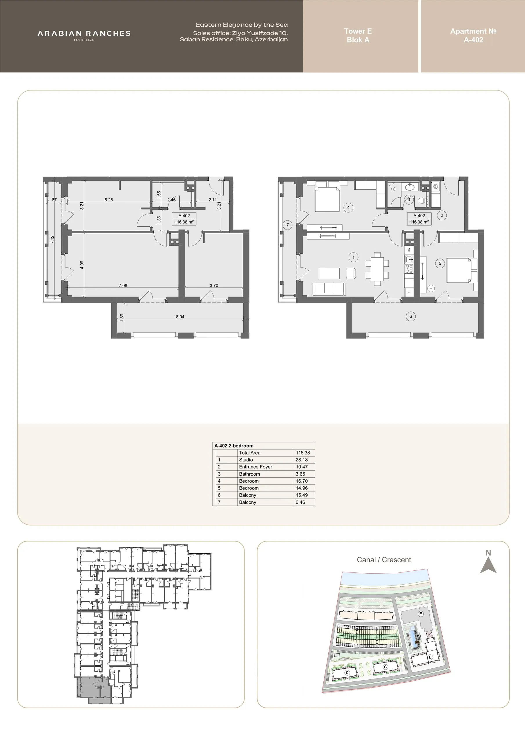 2 yatak odalı daire — Sea Breeze, Bakü, Abşeron — 2/3