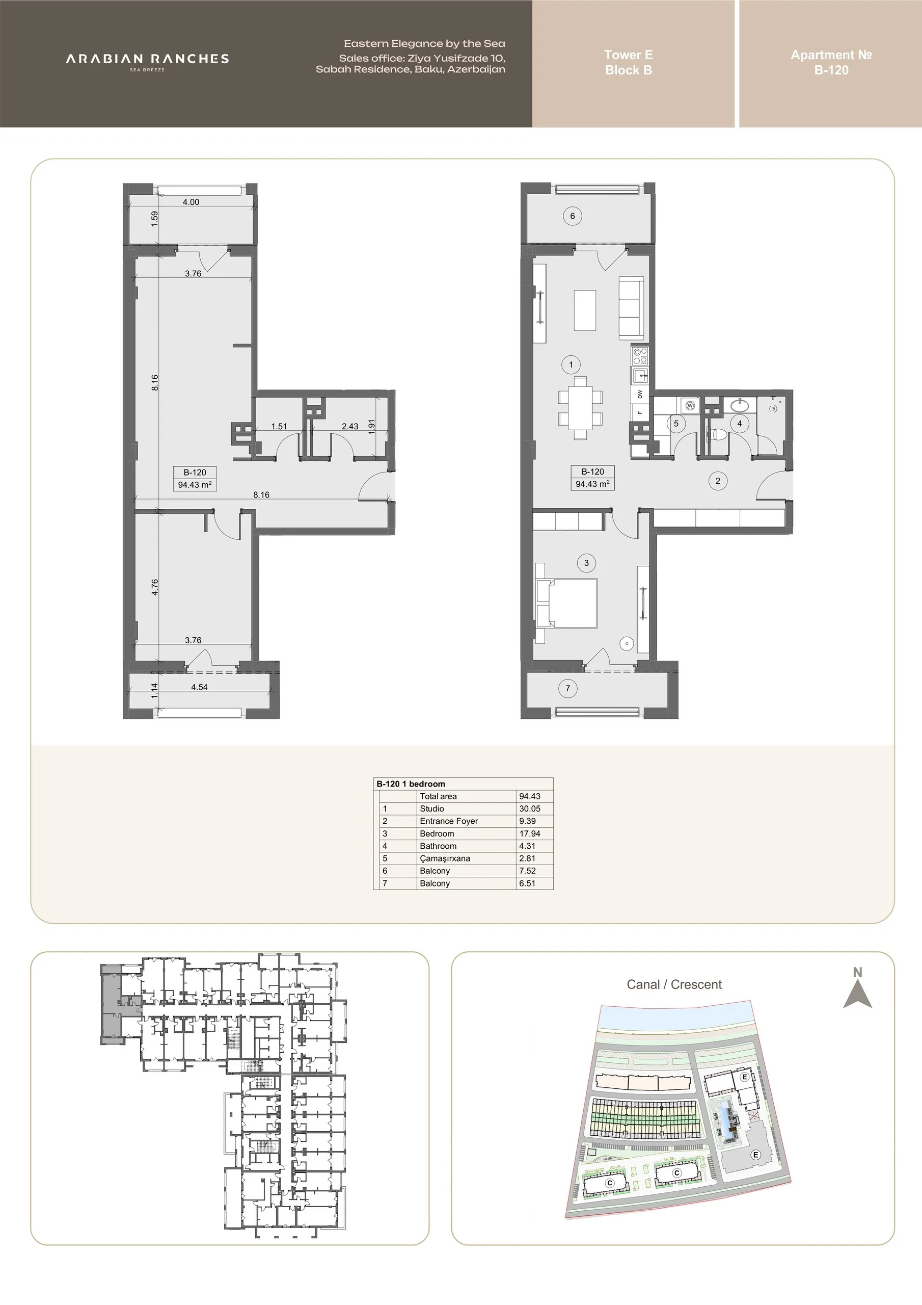 1 yatak odalı daire — Sea Breeze, Bakü, Abşeron — 2/3