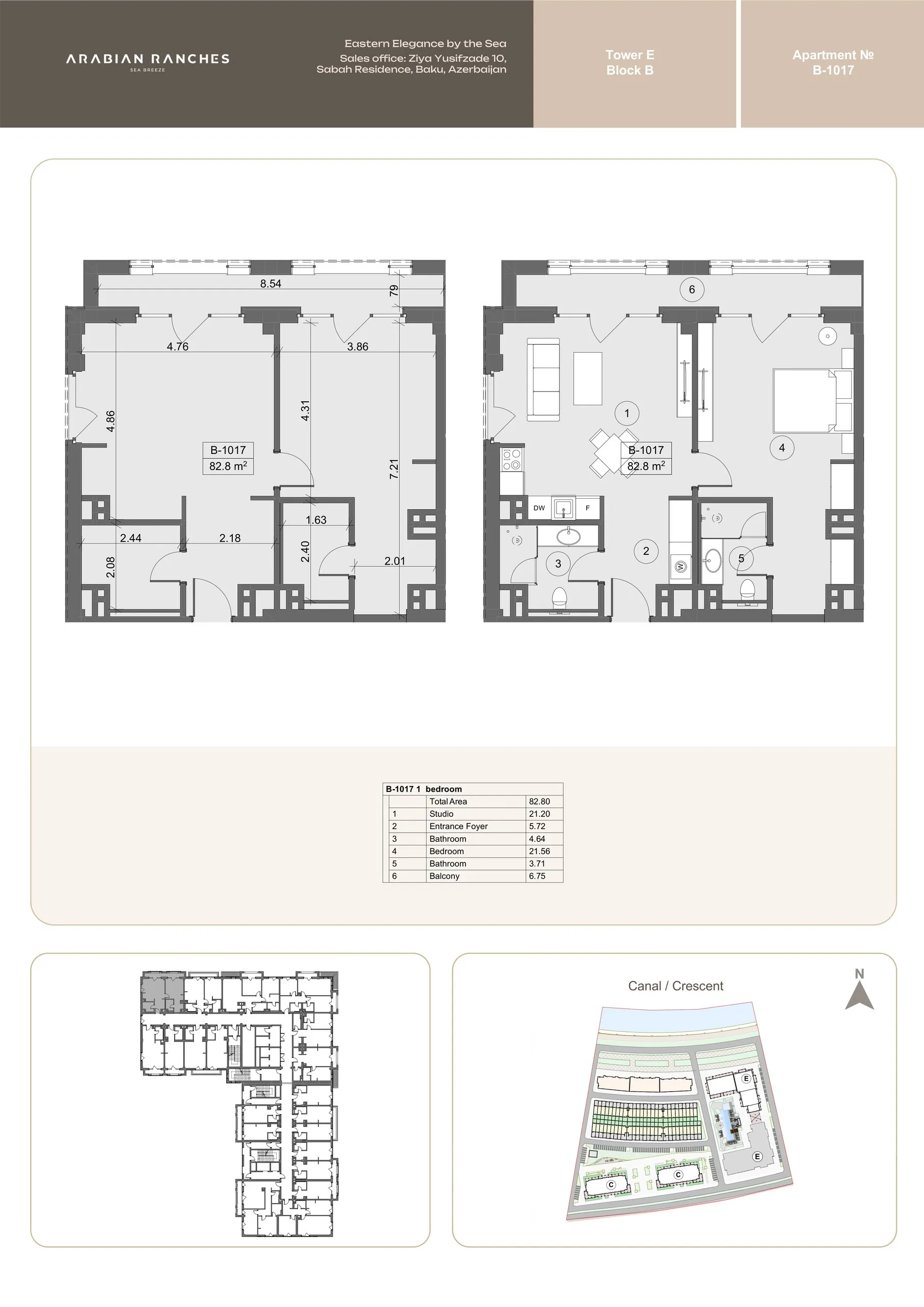 1 yatak odalı daire — Sea Breeze, Bakü, Abşeron — 2/3