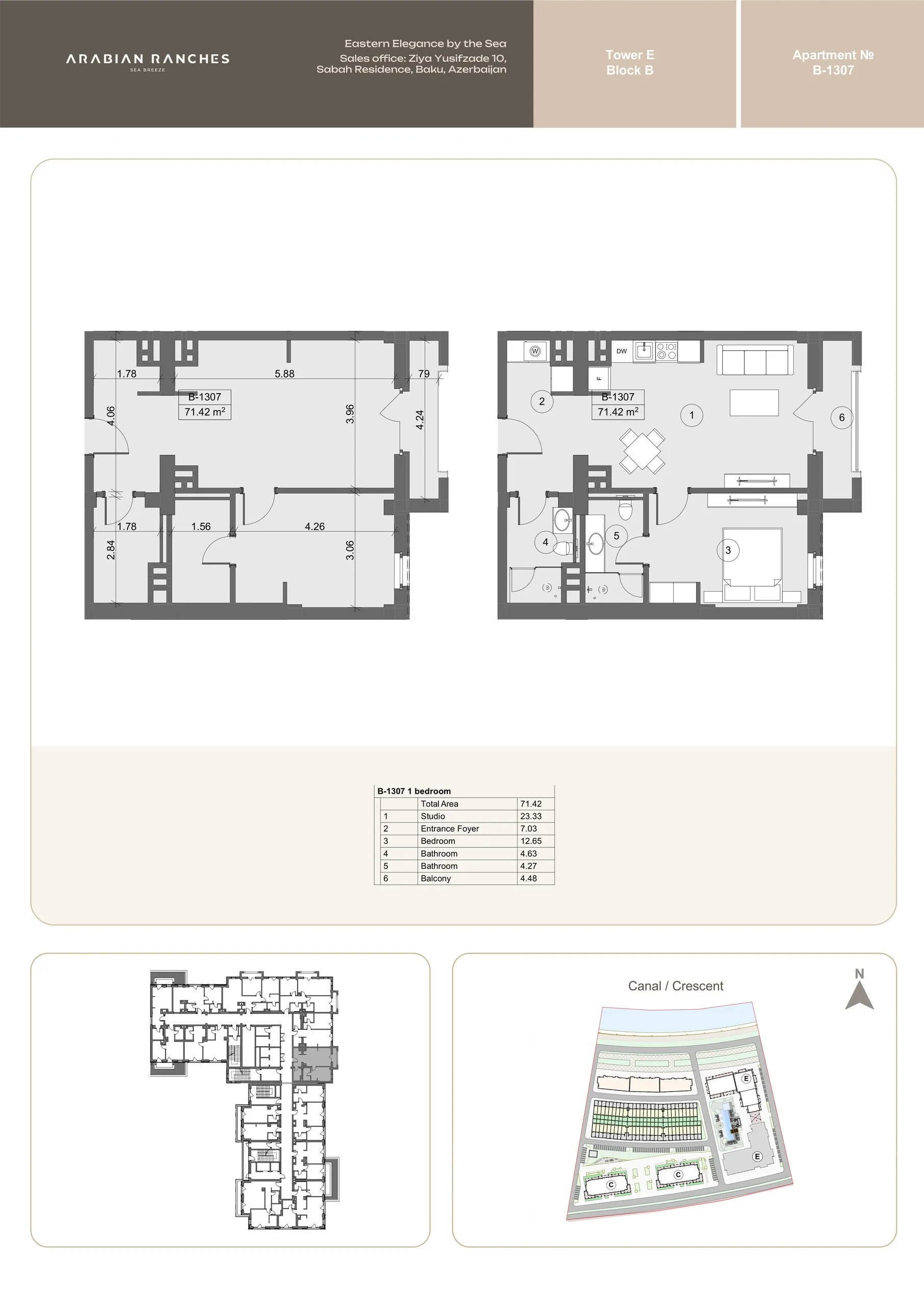 1 yatak odalı daire — Sea Breeze, Bakü, Abşeron — 2/3