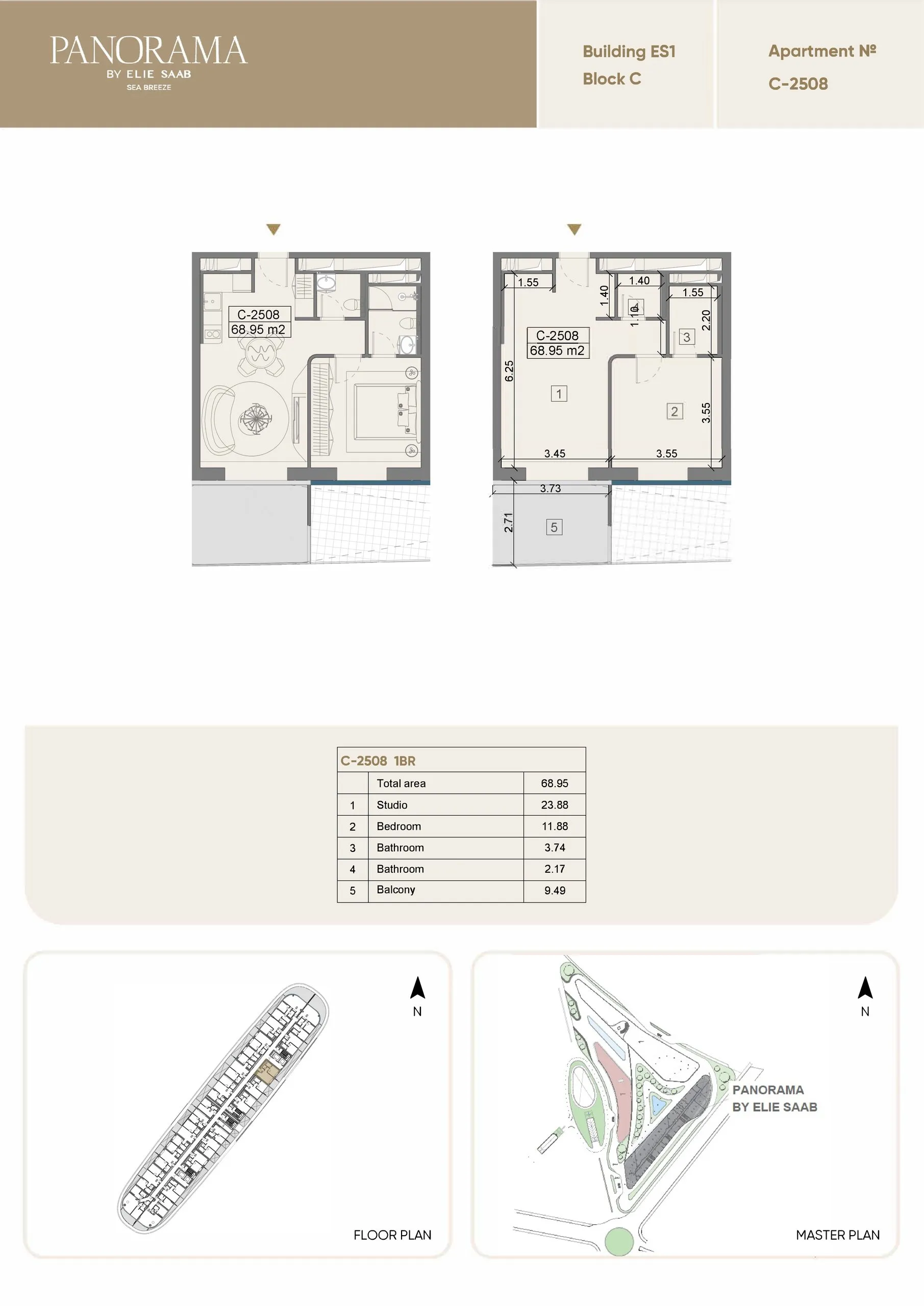 1 yatak odalı daire — Sea Breeze, Bakü, Abşeron — 2/3