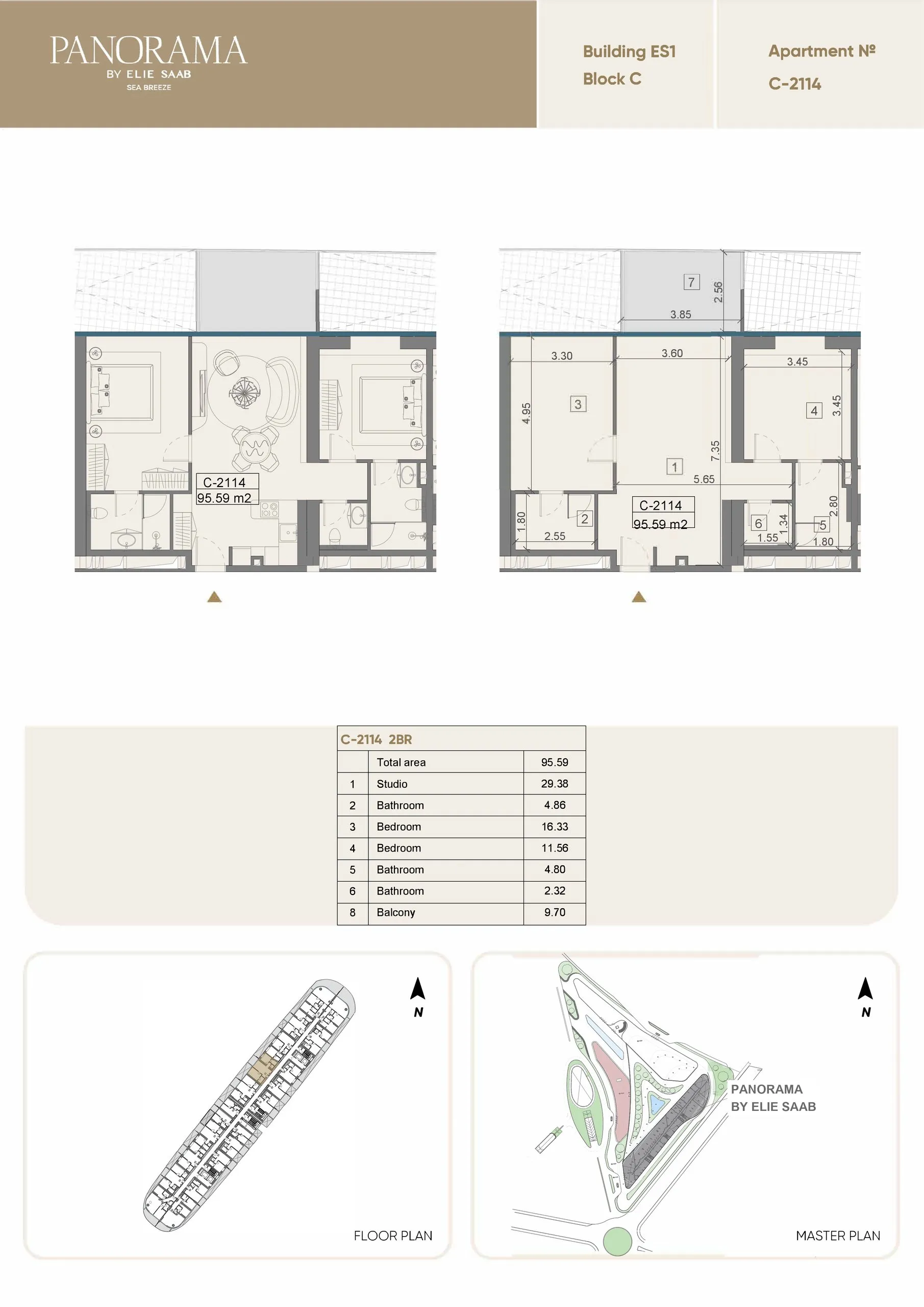 2 yatak odalı daire — Sea Breeze, Bakü, Abşeron — 2/3